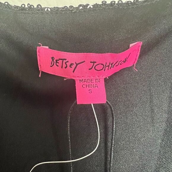 Betsey Johnson Black Sequin Side Slits Midi Dress Size Small - Picture 12 of 13